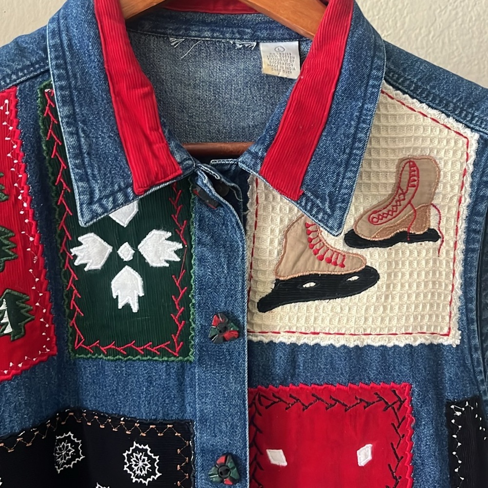 Festive Denim Vest